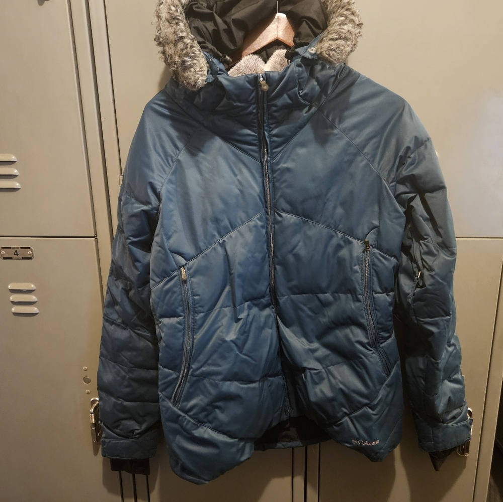 Women's Columbia Omni-heat Teal Winter Coat in Size Large